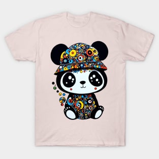 Cute Panda with Dottie Hat T-Shirt